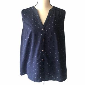 A New Day navy polka dot blouse